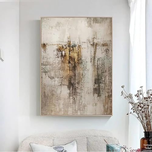 HNKDKJ Große abstrakte Kunstdrucke in Beige-Gold-Braun für Wohnzimmer, Beige-Grau, Gemälde, skandinavische Wandkunst, gerahmt, 92 x 122 cm/36 x 48 Zoll, mit goldenem Rahmen HNKDKJ Große abstrakte Kunstdrucke in Beige-Gold-Braun für Wohnzimmer, Beige-Grau, Gemälde, skandinavische Wandkunst, gerahmt, 92 x 122 cm/36 x 48 Zoll, mit goldenem Rahmen von HNKDKJ
