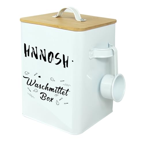 Waschpulver Aufbewahrungsbox 4,6 Kg - weiß Waschpulver Box mit Holz Deckel & Waschmittel Dosierhilfe – Perfekte Aufbewahrung für Waschpulver, Pods, Wäscheklammern & mehr Waschpulver Aufbewahrungsbox 4,6 Kg - weiß Waschpulver Box mit Holz Deckel & Waschmittel Dosierhilfe – Perfekte Aufbewahrung für Waschpulver, Pods, Wäscheklammern & mehr von HNNOSH