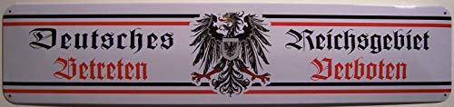 HNNT Deutsches Reich Feld Straßenschild Metallschild Blech Straßenschild Metall Aluminium Straßenschild 10x40cm von HNNT