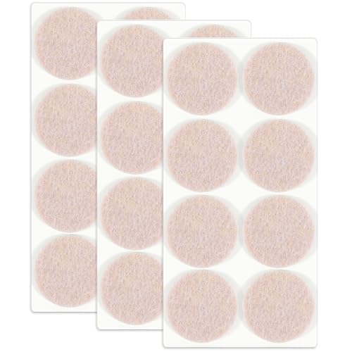 HNR 40mm Filzgleiter, 24 Stück Selbstklebende Filzpads, 3mm Dick, Bodenschutz für Möbelbeine, Stuhl- & Tischbeine (Beige) von HNR