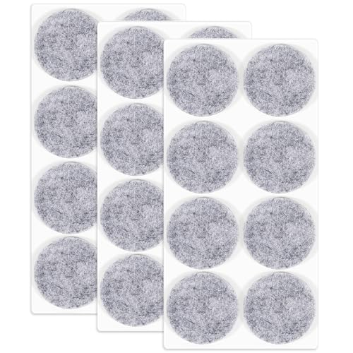 HNR 40mm Filzgleiter, 24 Stück Selbstklebende Filzpads, 3mm Dick, Bodenschutz für Möbelbeine, Stuhl- & Tischbeine (Grau) von HNR