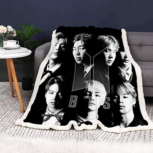 HNSRYLQX BTS Bangtan Boys Decken Fleecedecken for Erwachsene Kinder, 100% Mikrofaser, Weich Und Warm, Für Schlafsofa Und Sofa, BTS Babydecke (1,75 x 100 cm) von HNSRYLQX