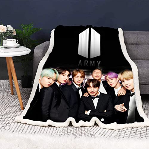 HNSRYLQX BTS Bangtan Boys Decken Fleecedecken for Erwachsene Kinder, 100% Mikrofaser, Weich Und Warm, Für Schlafsofa Und Sofa, BTS Babydecke (11,150 x 200 cm) von HNSRYLQX