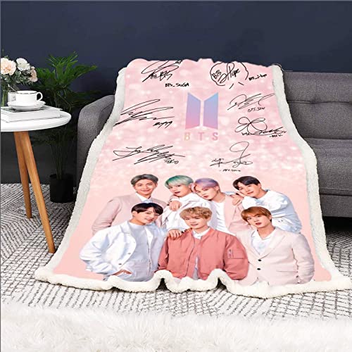 HNSRYLQX BTS Bangtan Boys Decken Fleecedecken for Erwachsene Kinder, 100% Mikrofaser, Weich Und Warm, Für Schlafsofa Und Sofa (2,150 x 200 cm) von HNSRYLQX
