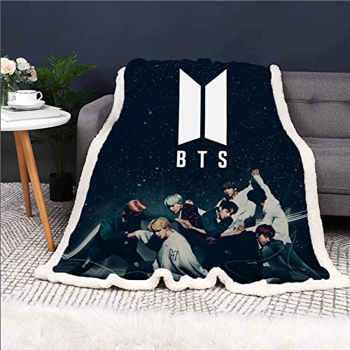 HNSRYLQX BTS Bangtan Boys Decken Fleecedecken for Erwachsene Kinder, 100% Mikrofaser, Weich Und Warm, Für Schlafsofa Und Sofa (6,130 x150 cm) von HNSRYLQX