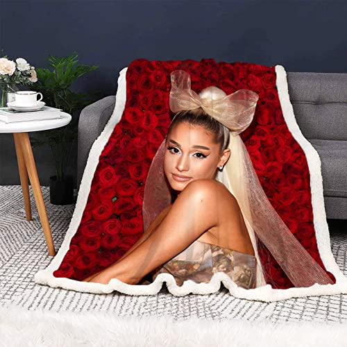 HNSRYLQX Anime Decke Ariana Kuscheldecke Blanket 3D Druckt Wohndecke Sofadecke Couchdecke Fleecedecken, Für Erwachsene Und Kinder (6,100 x 140 cm) von HNSRYLQX