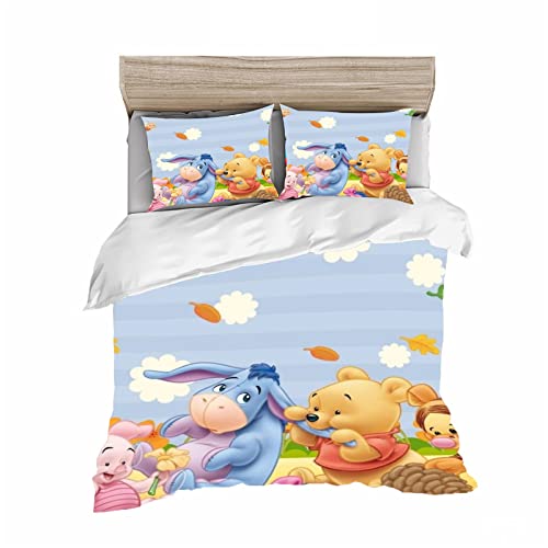 HNSRYLQX Winnie Pooh Kinderbettwäsche 100x135, Winnie Puuh Bettwäsche Set 135x200, Baby Bettwäsche, Baby Bettdecke Und Kissen, Winnie Pooh (1,135 x 200 cm) von HNSRYLQX