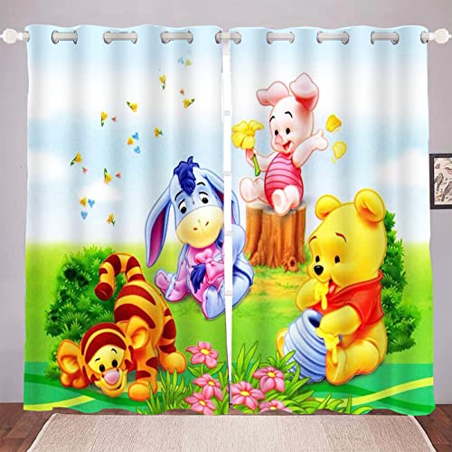 HNSRYLQX Winnie Puuh Verdunklungsgardine Ösen Für Schlafzimmer, Kinder Vorhänge, 100% Polyeste Vorhang Kinderzimmer Junge (8,183 x 160 cm) von HNSRYLQX