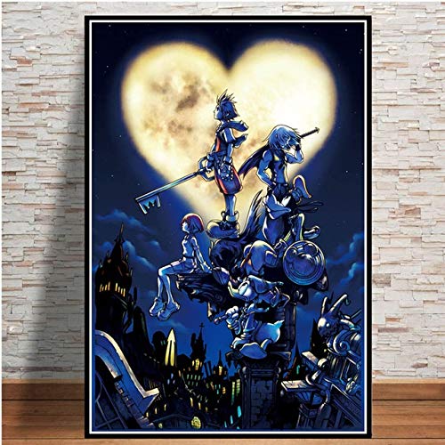 Spiel Anime Film Pop Kingdom Hearts Poster und Drucke Gemälde Wall Art Pictures Home Dekoration (Color : Nordic BYBY5488, Size (Inch) : 60x80cm No Frame) von HNTHBZ