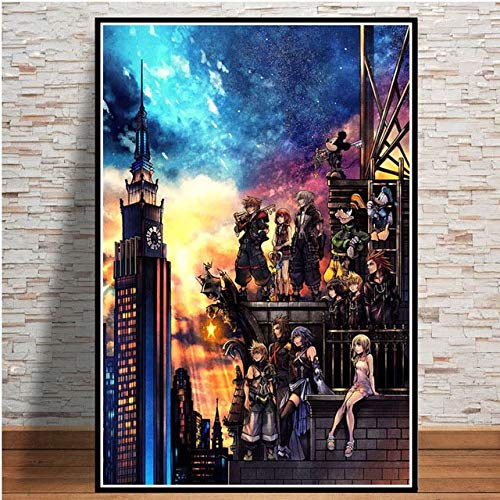 Spiel Anime Film Pop Kingdom Hearts Poster und Drucke Gemälde Wall Art Pictures Home Dekoration (Color : Nordic BYBY5490, Size (Inch) : 60x80cm No Frame) von HNTHBZ
