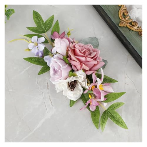 HNULGVI Hochzeits-Stuhl-RüCken-Blumen Kirche PEW Hochzeit Blumen Gang Stuhl zurück Blume Stuhl Dekoration Künstliche for Festivals Feiern Hochzeit(Color 04) von HNULGVI