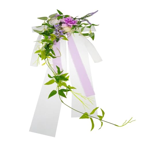 HNULGVI Hochzeits-Stuhl-RüCken-Blumen Künstliche Blumen Dekor Hochzeit Dekoration Zeichen Kunststoff Spitze Stuhl Blumen for Bankett Gang von HNULGVI