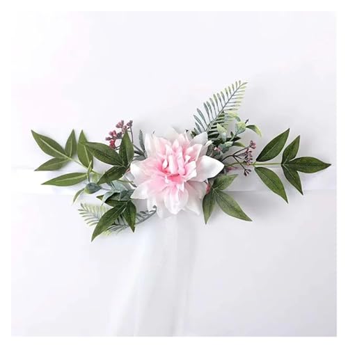 HNULGVI Hochzeits-Stuhl-RüCken-Blumen Künstliche Blumen Hochzeit Stuhl Dekoration Anordnung Stuhl Zurück Bankett Floral Kranz Ornament Party Kirche Bankett(Color 05) von HNULGVI