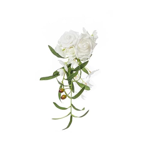 HNULGVI Hochzeits-Stuhl-RüCken-Blumen Rose Eukalyptus Aisle Stuhl Künstliche Blume Handgemachte Seidenblume Pew Rose Blume(Style 3) von HNULGVI