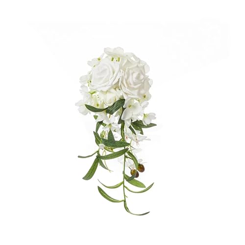 HNULGVI Hochzeits-Stuhl-RüCken-Blumen Rose Eukalyptus Gang Stuhl Künstliche Blume Seide Blume Handgemachte Pew Rose Blume(Style 4) von HNULGVI
