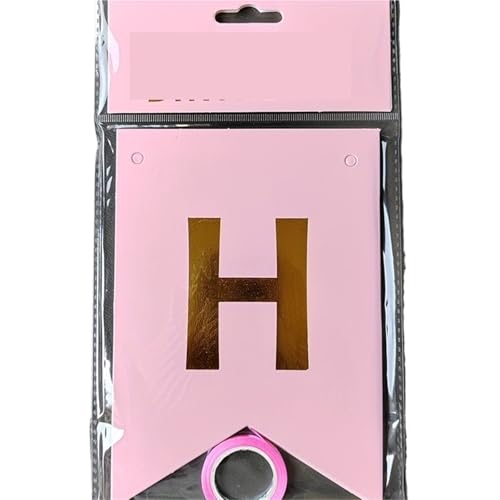 Happy Birthday Girlande 1pc Gilt Glücklich Geburtstag Schwalbenschwanz Flagge Alphabet Party Dekoriert Dreieck(Pink) von HNULGVI