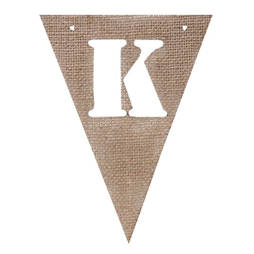 Happy Birthday Girlande AZ Wimpel Jute Sackleinen Bunting Flaggen Geburtstag Festliche Party Supplies(K) von HNULGVI