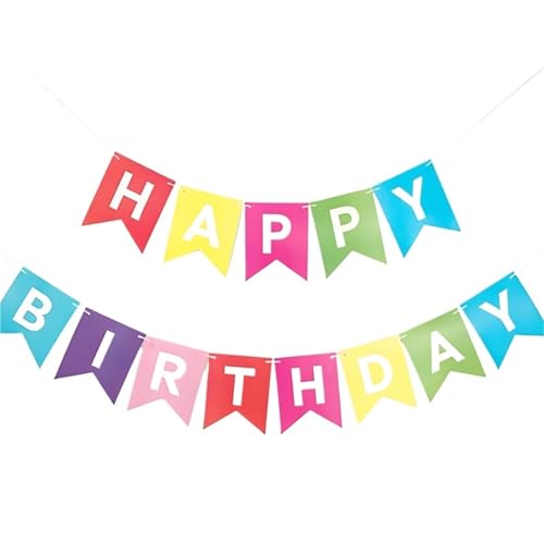 Happy Birthday Girlande Alles Gute for Geburtstag Party Dekoration Pull Flag Kuchen Tisch liefert von HNULGVI