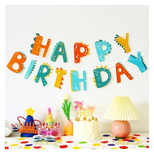 Happy Birthday Girlande Bunte Fahnen Wimpel Buchstaben Bunting Hängen Banner Party Ballon for Home Dekoration(Type-04) von HNULGVI