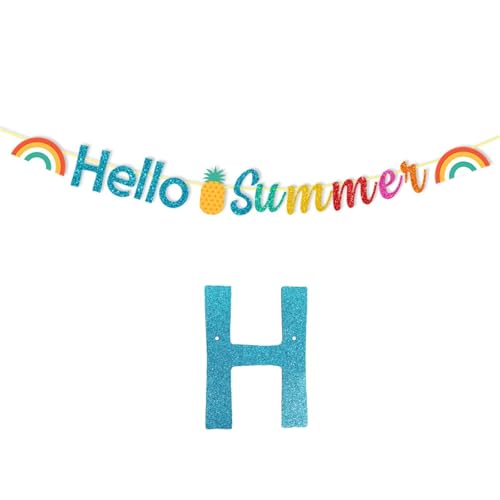 Happy Birthday Girlande Sommer tropischen Banner Strand Geburtstag Party Dekorationen(DARK GRAY) von HNULGVI