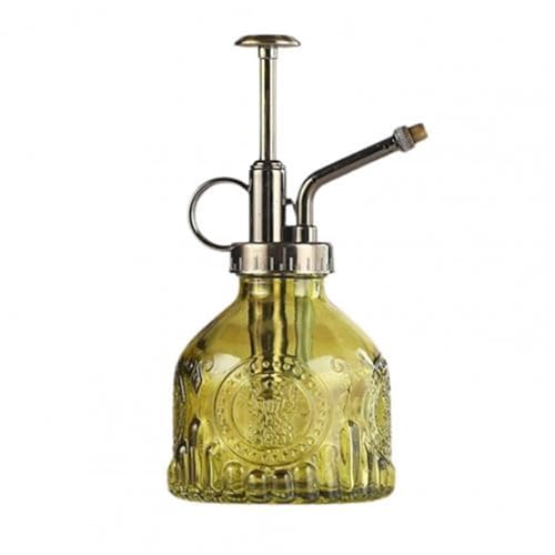 sprühflasche 1 Stück Glas-Bewässerungssprühflasche, Vintage-Glas-Kunststoff-Top-Pumpdose, Sprühflasche for Pflanzen, for Zimmerpflanzen(A Yellow Green) von HNULGVI