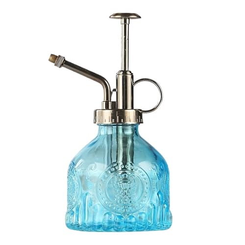 sprühflasche 1 Stück Glas-Bewässerungssprühflasche, Vintage-Pumpflasche mit Kunststoffdeckel, Sprühflasche for Zimmerpflanzen(Blue) von HNULGVI