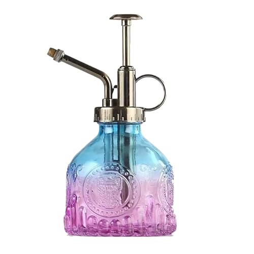 sprühflasche 1 Stück Glas-Bewässerungssprühflasche, Vintage-Pumpflasche mit Kunststoffdeckel, Sprühflasche for Zimmerpflanzen(GradientBlue Purple) von HNULGVI