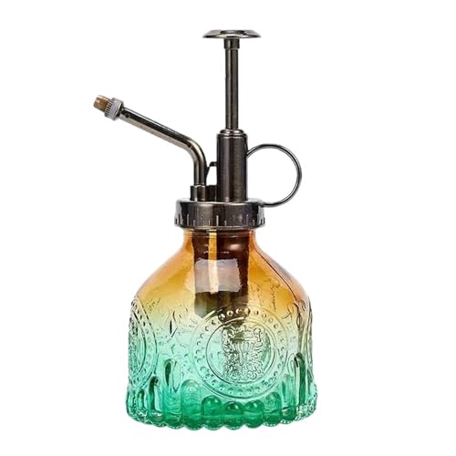 sprühflasche 1 Stück Glas-Bewässerungssprühflasche, Vintage-Pumpflasche mit Kunststoffdeckel, Sprühflasche for Zimmerpflanzen(GradientBrown-Green) von HNULGVI