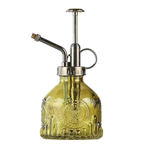 sprühflasche 1 Stück Glas-Bewässerungssprühflasche, Vintage-Pumpflasche mit Kunststoffdeckel, Sprühflasche for Zimmerpflanzen(Light DarkGreen) von HNULGVI