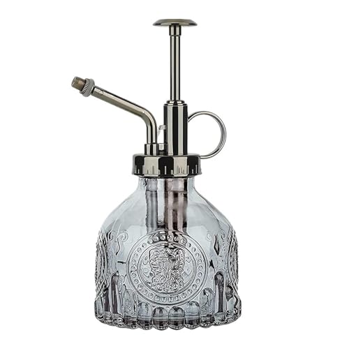 sprühflasche 1 Stück Glas-Bewässerungssprühflasche, Vintage-Pumpflasche mit Kunststoffdeckel, Sprühflasche for Zimmerpflanzen(Light Grey) von HNULGVI