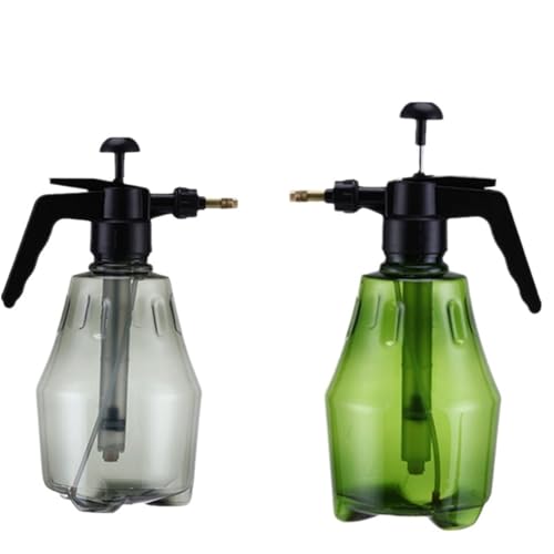 sprühflasche 2-teiliges Handdruck-Wassersprühgerät Trigger-Luftpumpe Gartendesinfektion Sprühflasche Autoreinigung Gießkanne(1.5L Gray and Green) von HNULGVI