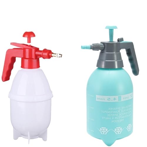 sprühflasche 2-teiliges Handdruck-Wassersprühgerät Trigger-Luftpumpe Gartendesinfektion Sprühflasche Autoreinigung Gießkanne(1.5L White-2L Blue) von HNULGVI