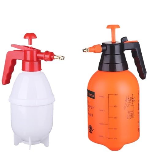 sprühflasche 2-teiliges Handdruck-Wassersprühgerät Trigger-Luftpumpe Gartendesinfektion Sprühflasche Autoreinigung Gießkanne(1.5L White-2L Red) von HNULGVI