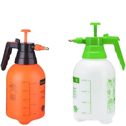sprühflasche 2-teiliges Handdruck-Wassersprühgerät Trigger-Luftpumpe Gartendesinfektion Sprühflasche Autoreinigung Gießkanne(2L Red-2L White) von HNULGVI