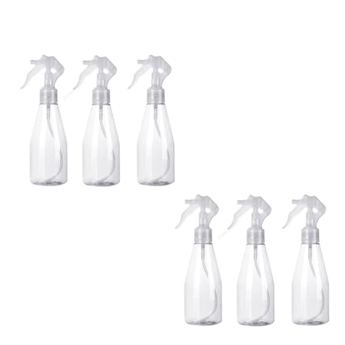sprühflasche 200ml Kunststoff Reinigung Hand Trigger Spray Flasche Garten Wasser Sprayer Refill Reise Container(200ml 6pcs) von HNULGVI
