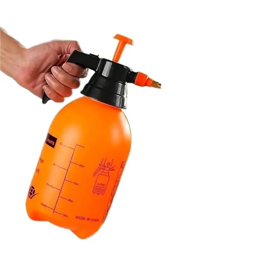 sprühflasche Handpress-Wassersprüher – 2 l Gartengießkanne mit verstellbarem Kopf for Pflanzen und Topfblumen, Luftdruckpumpe(2L Orange) von HNULGVI