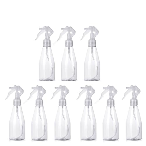 sprühflasche Kunststoff-Sprühflasche, 200 ml, klar, nachfüllbar, Trigger-Sprühzerstäuber, for Gartenarbeit, Küche, Haarpflege(200ml 9pcs) von HNULGVI