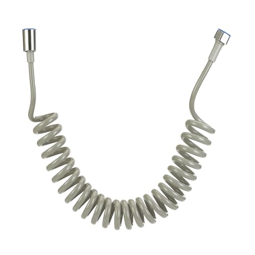 Teleskopischer Duschschlauch,Flexible Bidet Federschlauch ABS Spiralschlauch für Handbrause Badezimmer Spritzpistole und Waschbecken Sprayer,Anti-Twist & Dehnbare(Grau, 2M) von HNVNER