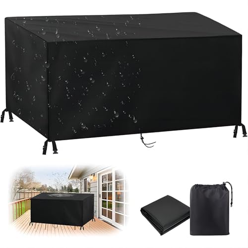 Abdeckung Gartenmöbel Winterfest, 200x50x90cm/LxWxH Heavy Duty Schutzhülle für Gartentische Wasserdicht Abdeckplane Gartenmöbel, Loungemöbel Abdeckung Winddicht UV Schutzhülle Gartenmöbel von HNYDM