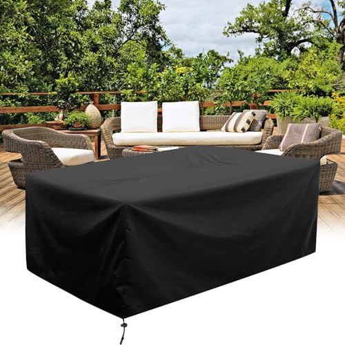 HNYDM Abdeckung Gartenmöbel Winterfest, 210x140x125cm/LxWxH 600D Oxford Abdeckplane Wasserdicht Gartenmöbel, Abdeckungen für Gartenmöbel Schutzhülle Winddicht Tischabdeckung Balkonmöbel Abdeckung von HNYDM
