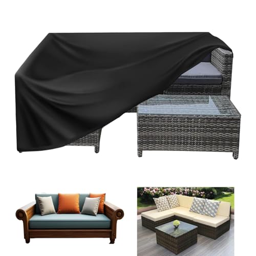 HNYDM Gartenmöbel Abdeckung Wasserdicht 250x150x110cm/LxWxH Schwerlast 600D Oxford Gewebe Gartenlounge Abdeckung Rechteckig Abdeckplane Gartentisch Winterfest Winddicht-UV Gartenmöbel Schutzhülle von HNYDM