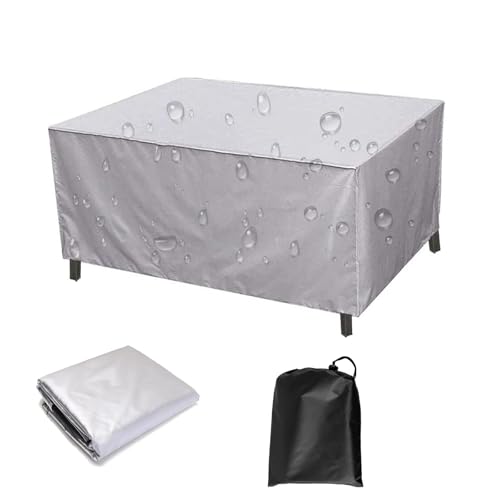 HNYDM Gartenmöbel Abdeckung Winterfest 145x125x110cm/LxWxH Silver Wasserdicht Abdeckplane Gartenmöbel, Schutzhülle Gartenmöbel Abdeckhaube Tischabdeckung Outdoor Wetterfest 600D Oxford von HNYDM