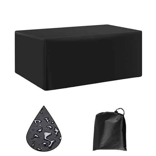 HNYDM Gartenmöbel Abdeckung Winterfest 145x45x90cm/LxWxH Schwarz Wasserdicht Abdeckplane Gartenmöbel, Schutzhülle Gartenmöbel Abdeckhaube Tischabdeckung Outdoor Wetterfest 600D Oxford von HNYDM