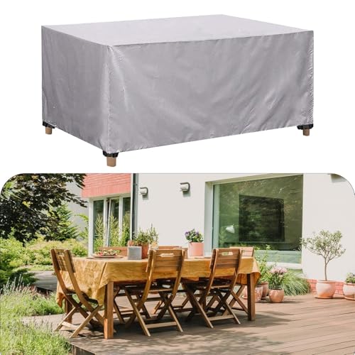 HNYDM Schutzhülle Gartenmöbel Abdeckung Wasserdicht, 200x120x90cm/LxWxH Winterfest 600D Oxford Gewebe Abdeckplane Gartenmöbel für Gartentische Terrassenmöbel Outdoor-Tisch Rechteckig von HNYDM