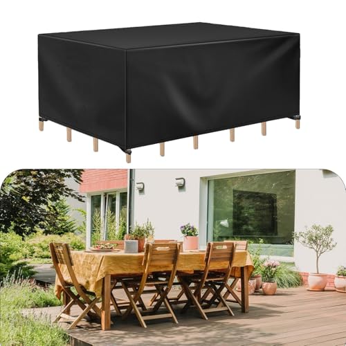 HNYDM Schutzhülle Gartenmöbel Abdeckung Wasserdicht, 85x85x80cm/LxWxH Winterfest 600D Oxford Gewebe Abdeckplane Gartenmöbel für Gartentische Terrassenmöbel Outdoor-Tisch Rechteckig von HNYDM