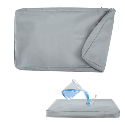 Wasserdichter Hundebett-Bezug, Hundekäfig-Bezug mit Reißverschluss, Oxford-Hundebettlaken, Haustierbettbezug, leicht zu entfernen, Hundebett-Bezüge, waschbar, Grau Nr. 1, 86,4 x 55,9 x 8,9 cm von HNYG