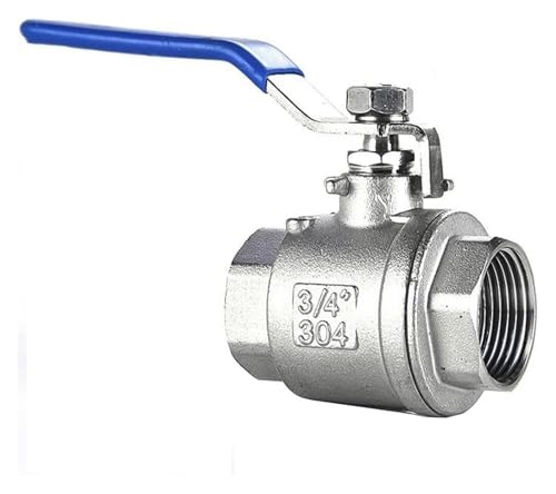 HNZHUXUE Kugelhahn, Kugelhahn, Edelstahl-Kugelhahn, 1/4" 3/8" 1" 1-1/4" 2" 4" Edelstahl-Kugelhahn, Zweiteiliges Ventil Mit Innengewinde, Wasserschalteranschluss Für Flüssigkeiten Und Gase/Blue/Dn100 von HNZHUXUE