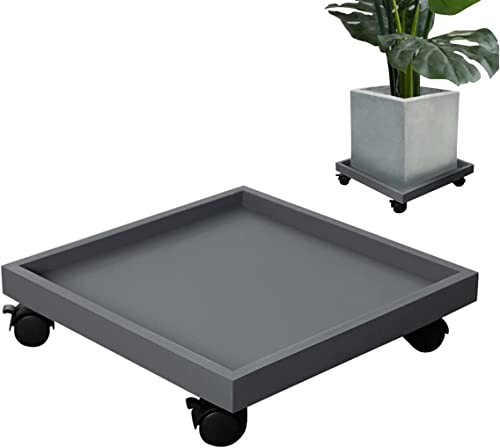 HNZHUXUE Pflanzentrolley Mit Feststellbaren Rädern, Robustes Rollbares Blumentopftablett, Quadratischer Topfpflanzenständer Auf Rädern, Blumentopf-Caddy, Pflanzenpalette/C/32Cm/12.6In von HNZHUXUE