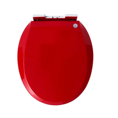HNZHUXUE Runder Toilettensitz Mit Absenkautomatik, Leiser Und Langsam Schließender Toilettendeckel Und -Sitz, Farbige Toilettensitze Mit Schnellverschluss Für Einfache Installation Und Reinigung, O-Fö von HNZHUXUE