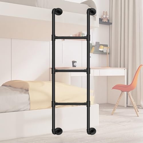 HNZHUXUE Schwarze Etagenbettleiter - Wandmontierte Trittleiter Aus Metall 100 cm 125 cm 130 cm 135 cm 140 cm 145 cm 150 cm 165 cm Rutschfeste Dachbodenleiter Mehrzweck-Sicherheitsleiter/180Cm/71In von HNZHUXUE